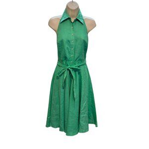 Lauren Ralph Lauren | Dresses | Lauren Ralph Lauren Green Linen Halter  Button Front Dress | Poshmark